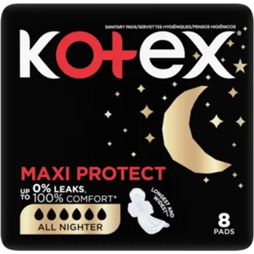 Kotex All Nighter Maxi 8 Extra Heavy Flow