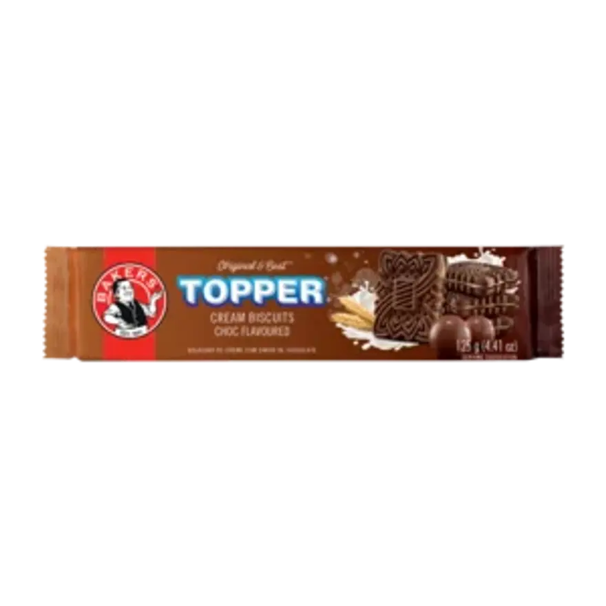 Bakers Topper Cream Biscuits Choc 125g