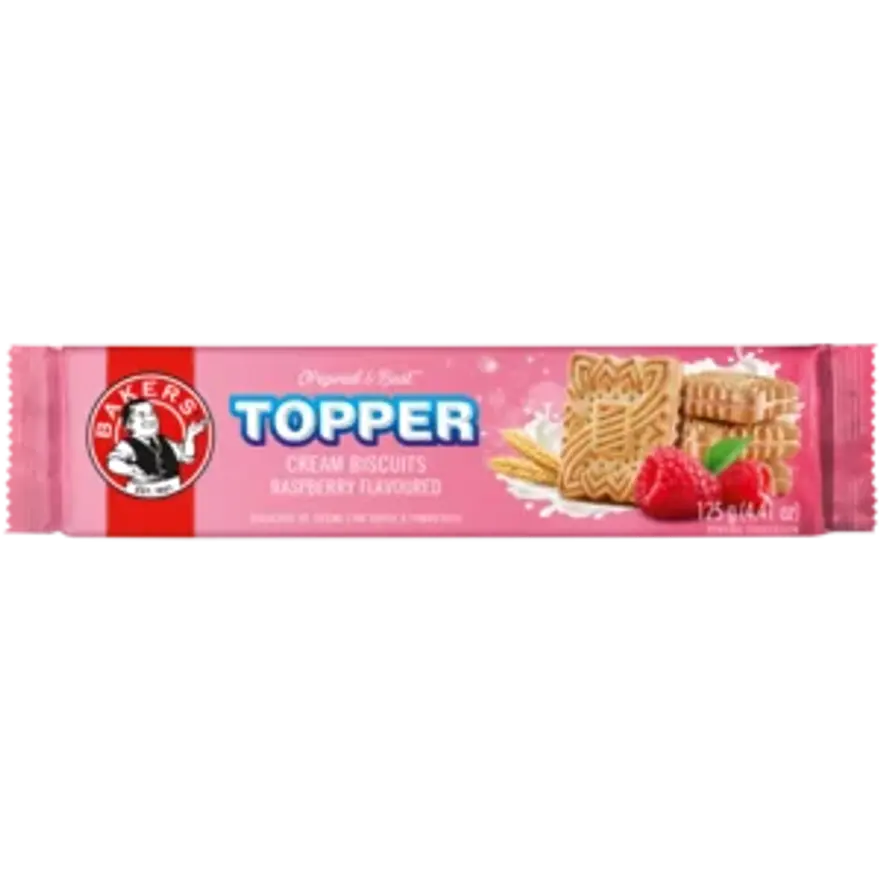 Bakers Topper Cream Biscuits Raspberry 125g