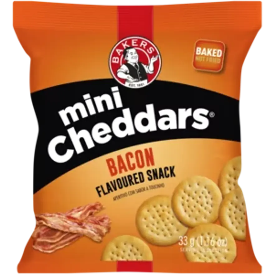 Bakers Mini Cheddars Bacon Snack 33g