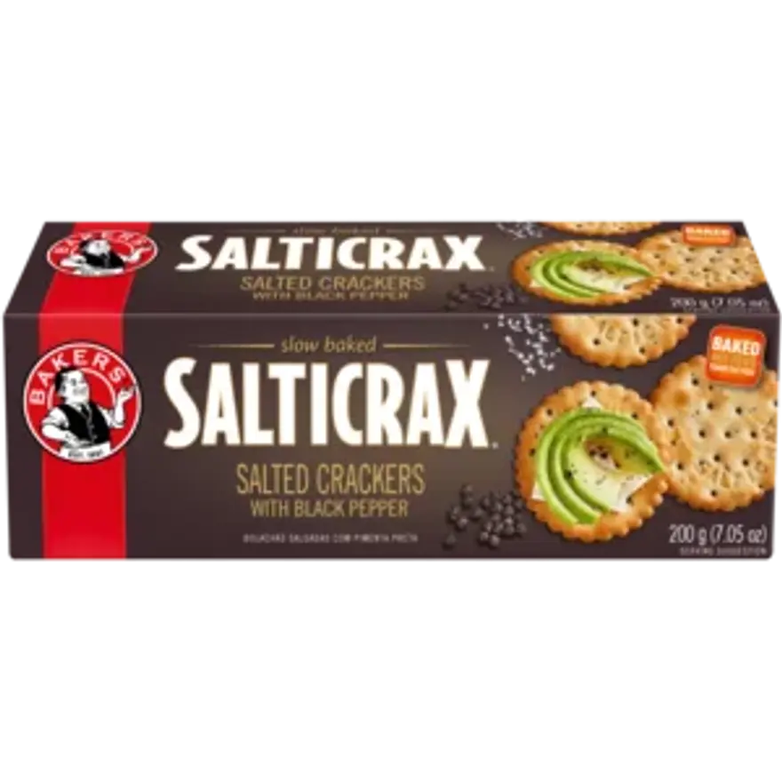 Bakers Salticrax Black Pepper 200g