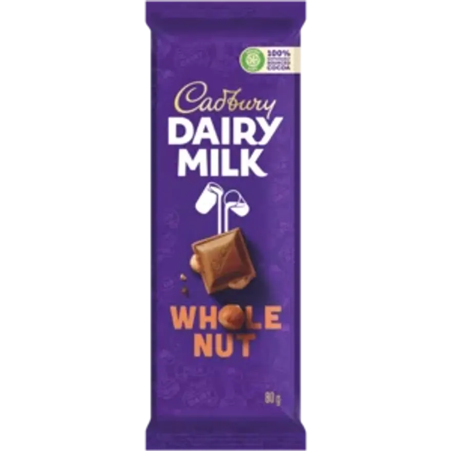 Cadbury Dairy Melk Whole Nut 80g