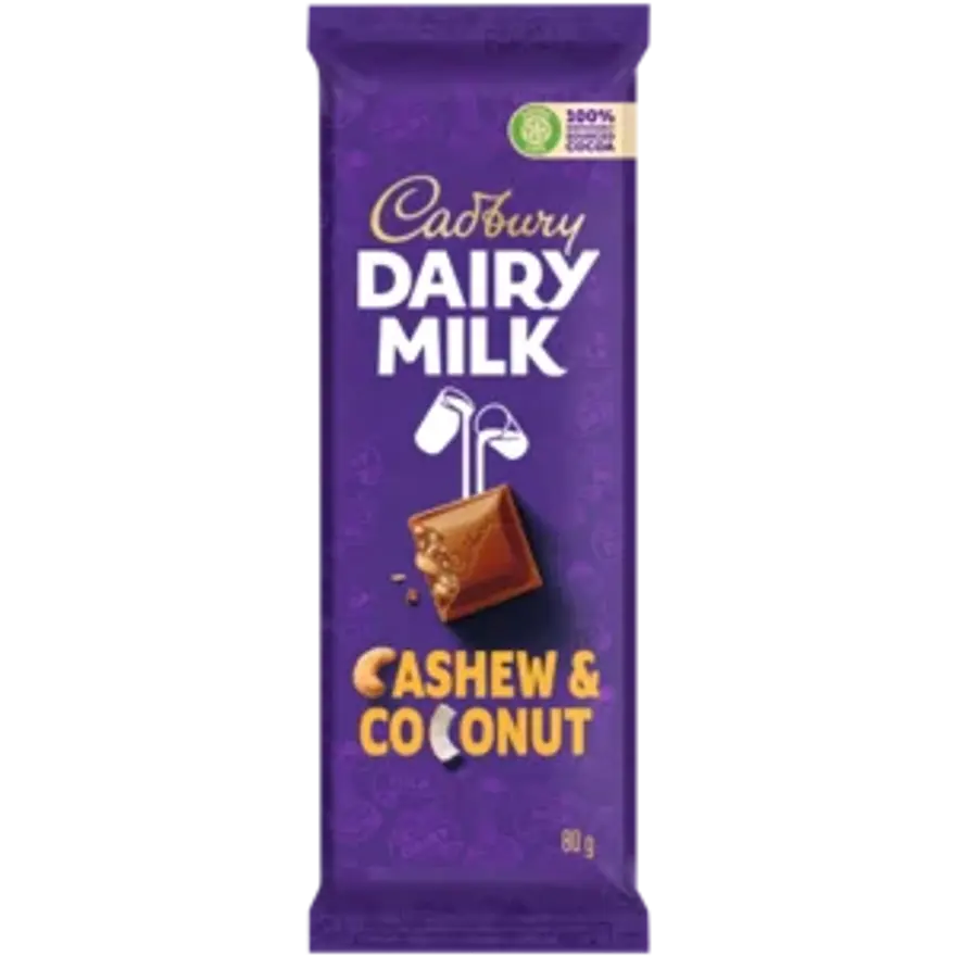 Cadbury Dairy Melk Cashew & Coconut Chocolate 80g
