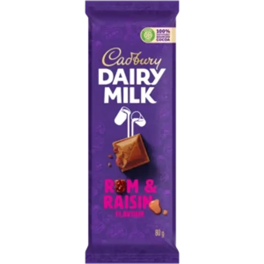 Cadbury Dairy Melk Rum & Raisin 80g