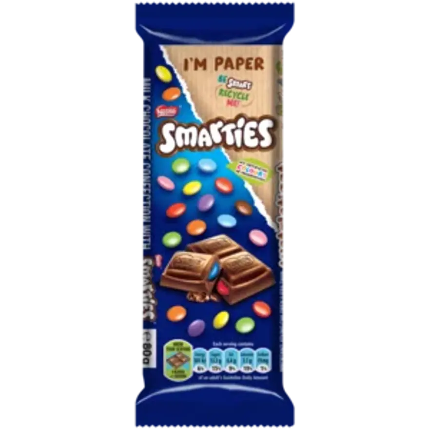 Nestle Smarties Slab Chocolate 80g