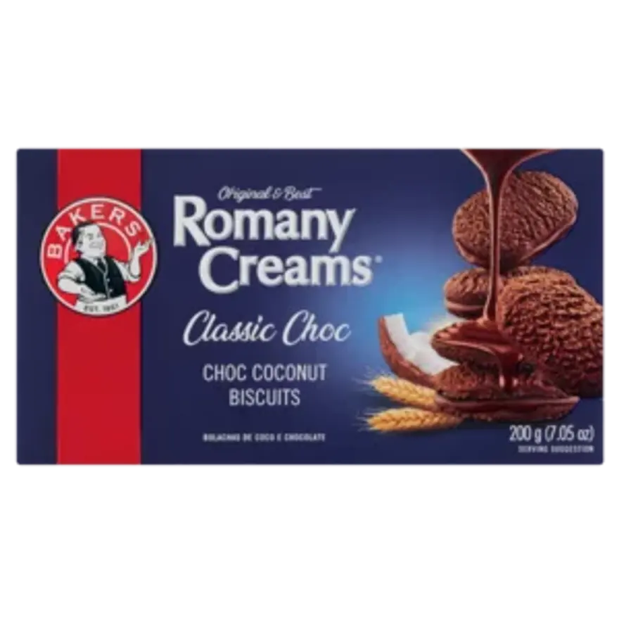 Bakers Romany Creams Choc Coconut Biscuits 200g