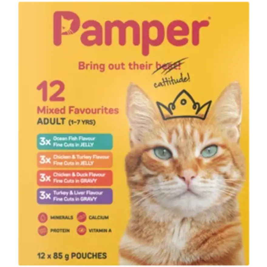 Pamper 12Mixes Flavours Cat Food 1-7 Years