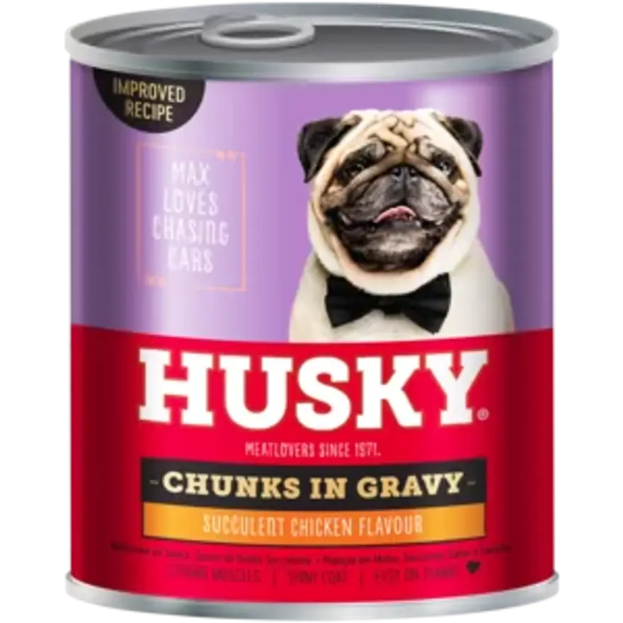 Husky Dog food Chunks in Gravy Hoender 775g