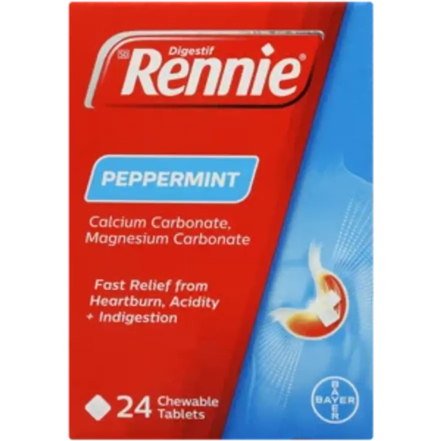 Rennie Chewable Tablets 24`s Peppermint