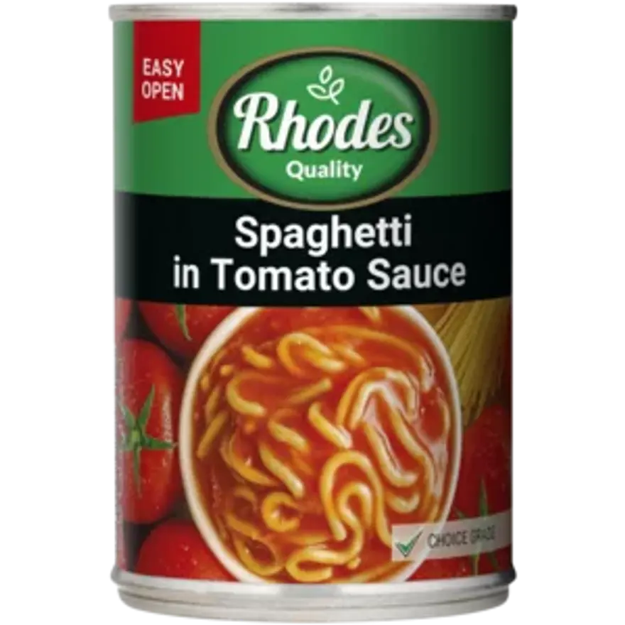 Can Spaghetti & Tamatie Sauce Rhodes
