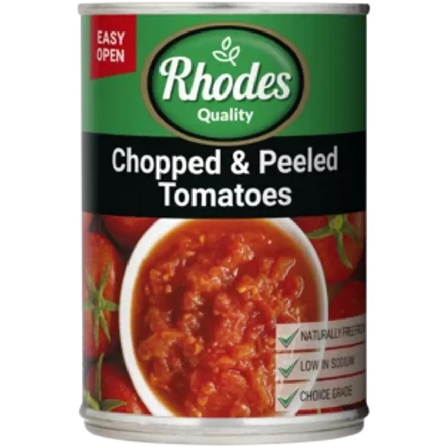 Can Tamatie Chopped Peeled Rhodes 410G