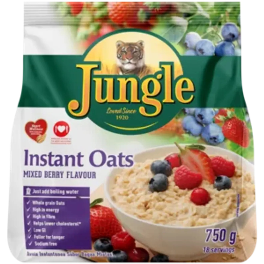 Jungle Instant Oats Mixed Berry Flavour 750g