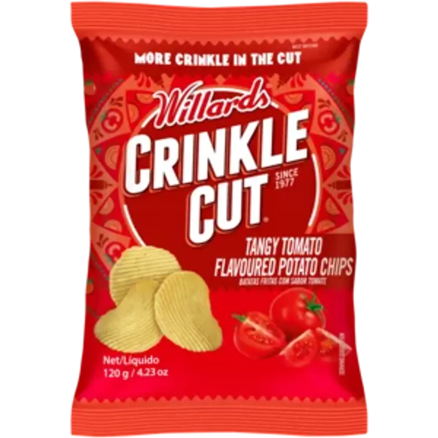 Willards Crinkle Cut Tangy Tamatie 120g