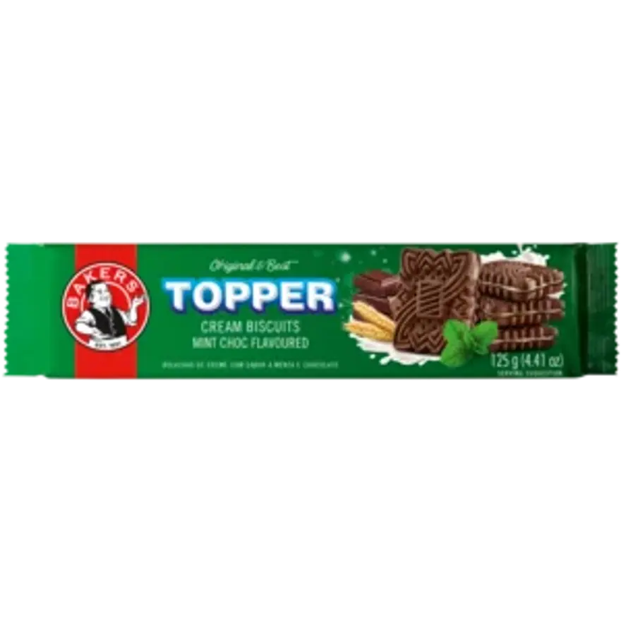 Bakers Topper Cream Biscuits Mint Choc 125g
