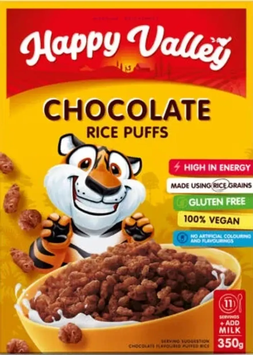 Happy Valley Chocolate Rys Puffs 350g